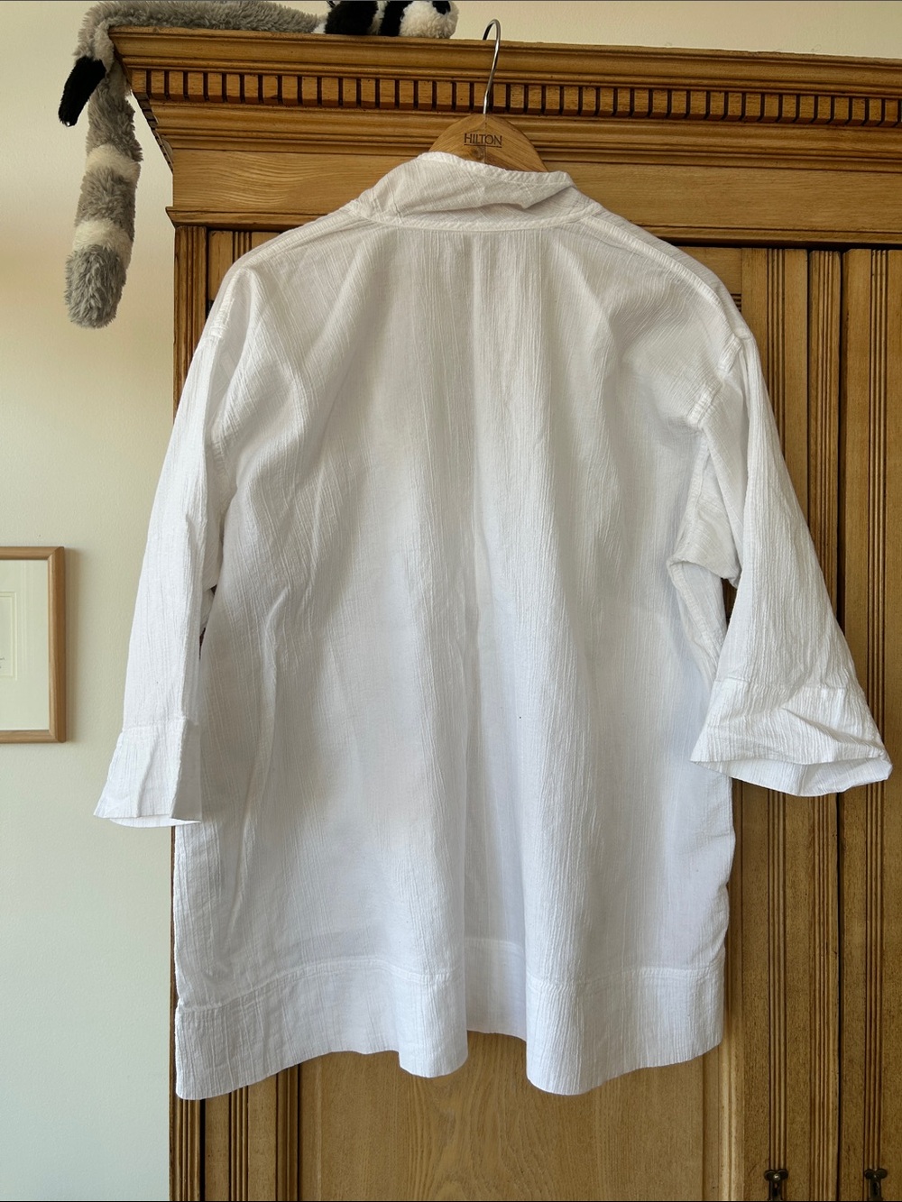 Eileen Fisher White V-Neck Textured Tunic Top or swim coverup XL - Picture 6 of 7